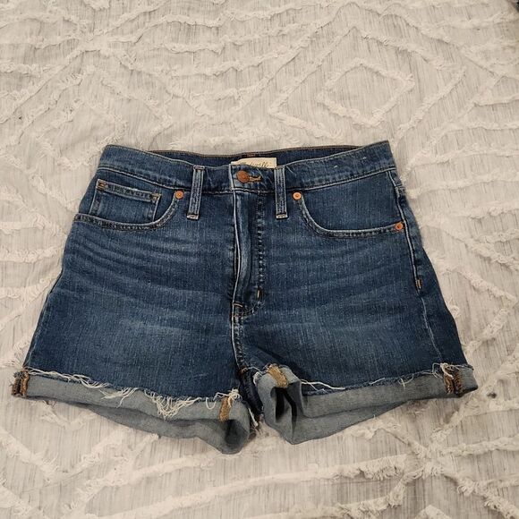 Madewell high rise denim jean shorts w rolled cuff size 26! - Picture 7 of 13